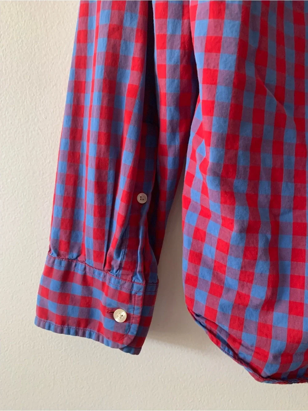 NEW J. Crew Red and Blue Gingham Button-Down Cotton Shirt